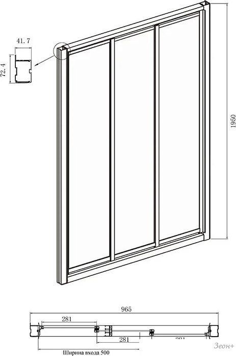 Душевой уголок Ambassador Forsa 100x80x195 17021101NX-80NX