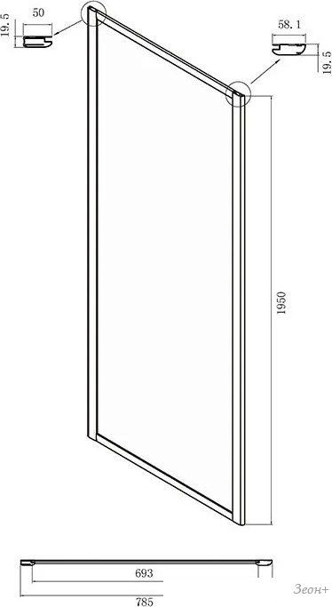 Душевой уголок Ambassador Forsa 100x80x195 17021101NX-80NX