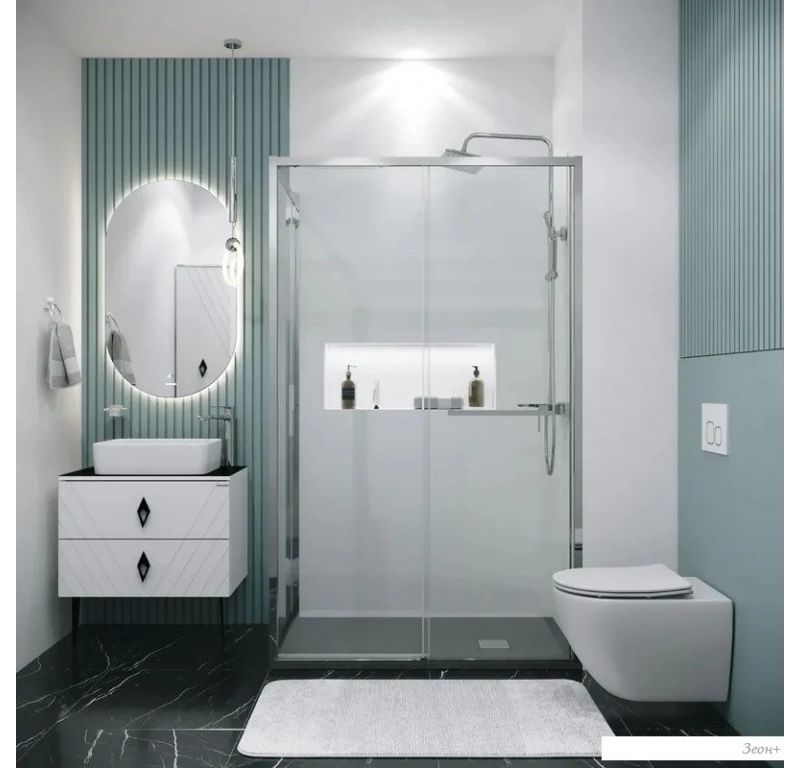 Душевая стенка Grossman Style 80x195 200.K33.05.80.10.00 (хром, стекло прозрачное)