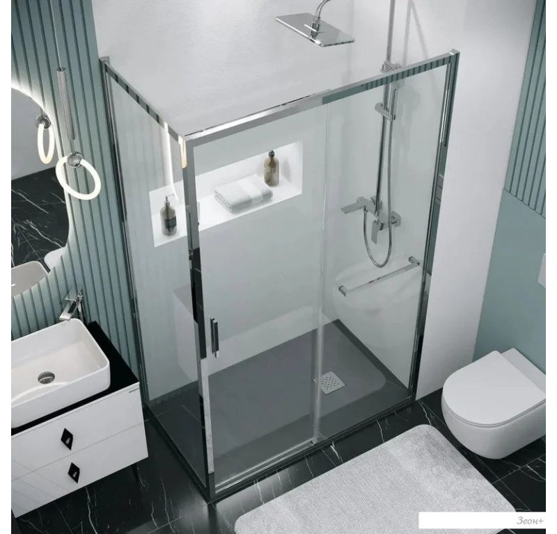 Душевая стенка Grossman Style 80x195 200.K33.05.80.10.00 (хром, стекло прозрачное)