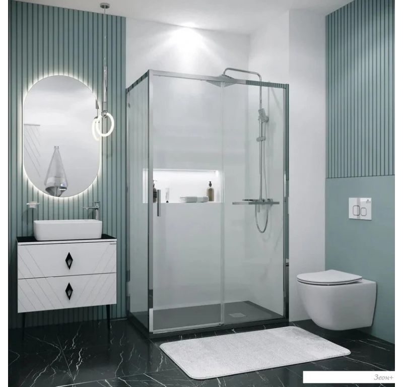 Душевая стенка Grossman Style 80x195 200.K33.05.80.10.00 (хром, стекло прозрачное)