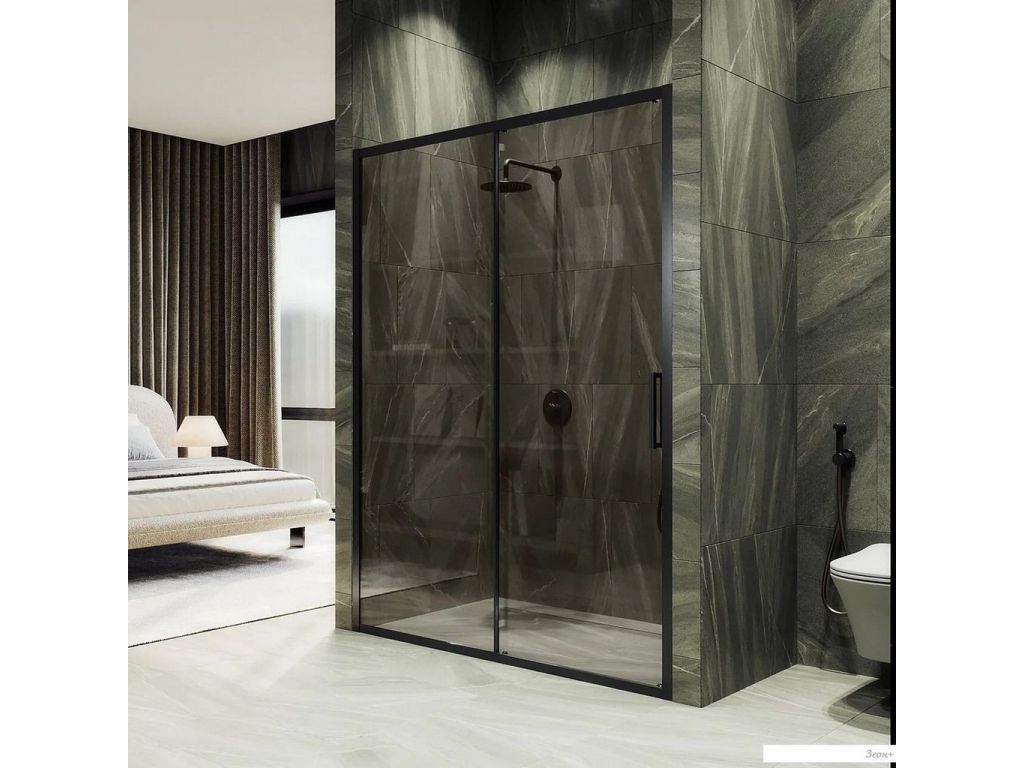 Душевая дверь MaybahGlass 195x120 MGD-1541-6 (бронза стекло/черный)