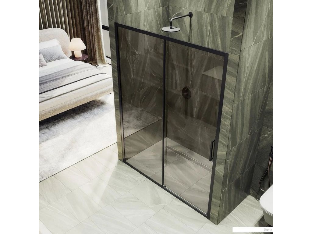 Душевая дверь MaybahGlass 195x120 MGD-1541-6 (бронза стекло/черный)