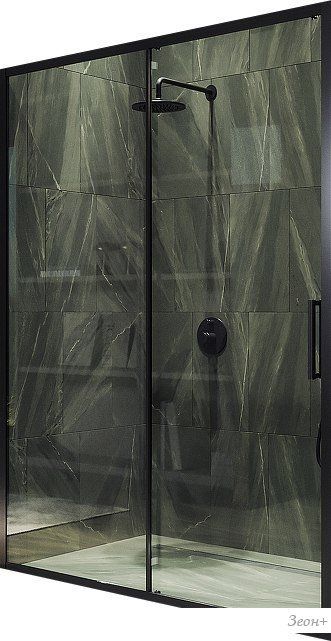 Душевая дверь MaybahGlass 195x150 MGD-1277-6 (бесцветный/черный)