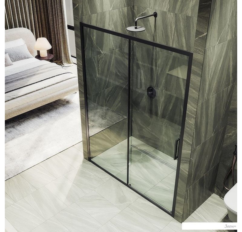 Душевая дверь MaybahGlass 195x150 MGD-1277-6 (бесцветный/черный)