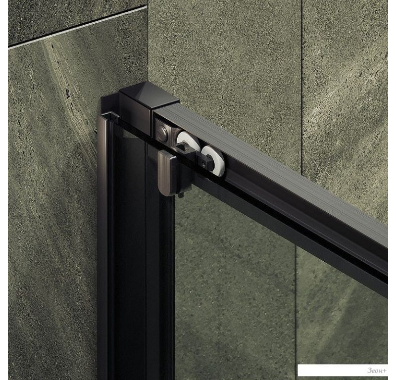 Душевая дверь MaybahGlass 195x150 MGD-1277-6 (бесцветный/черный)