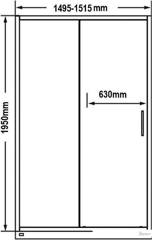 Душевая дверь MaybahGlass 195x150 MGD-1277-6 (бесцветный/черный)