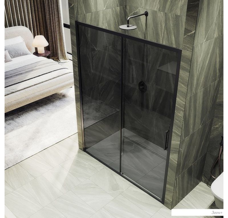 Душевая дверь MaybahGlass 195x150 MGD-1285-6 (графит/черный)