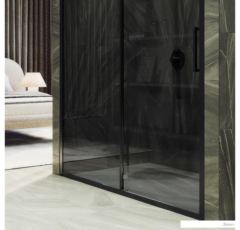 Душевая дверь MaybahGlass 195x150 MGD-1285-6 (графит/черный)