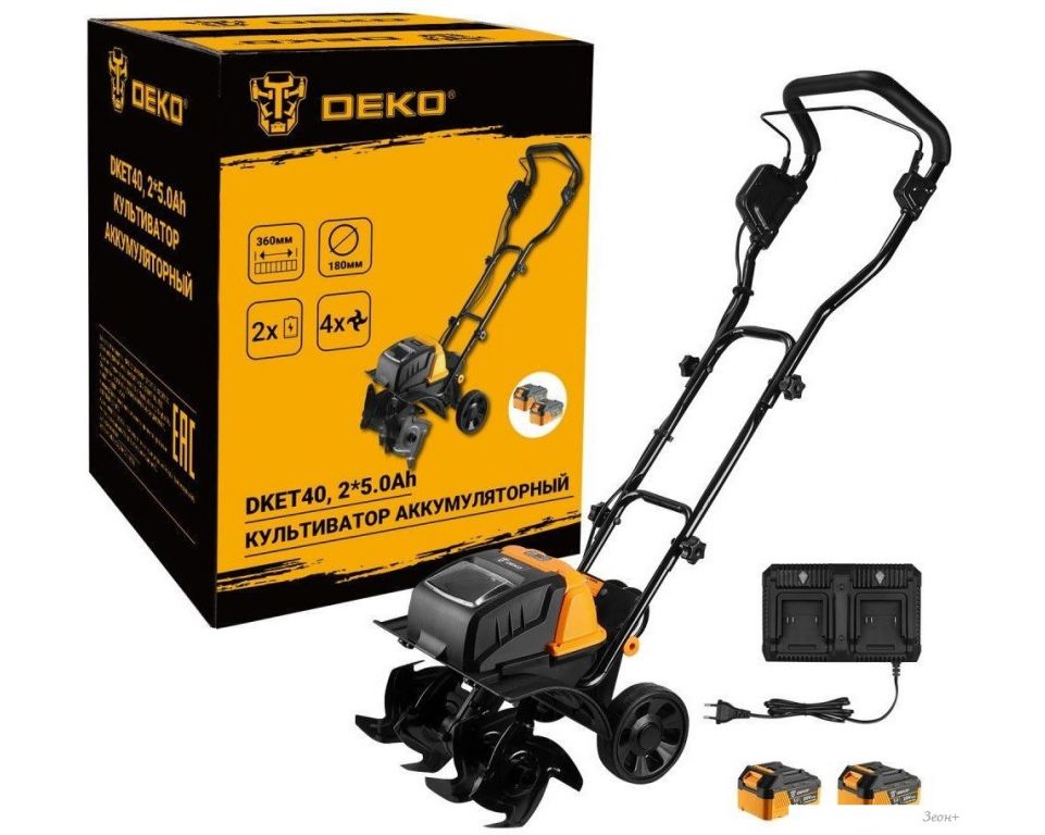 Мотокультиватор аккумуляторный Deko DKET40 085-2023 (с 2-мя АКБ)