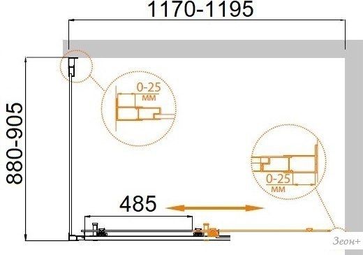 Душевой уголок Cezares MOLVENO-AH-11-120/90-C-BORO-IV