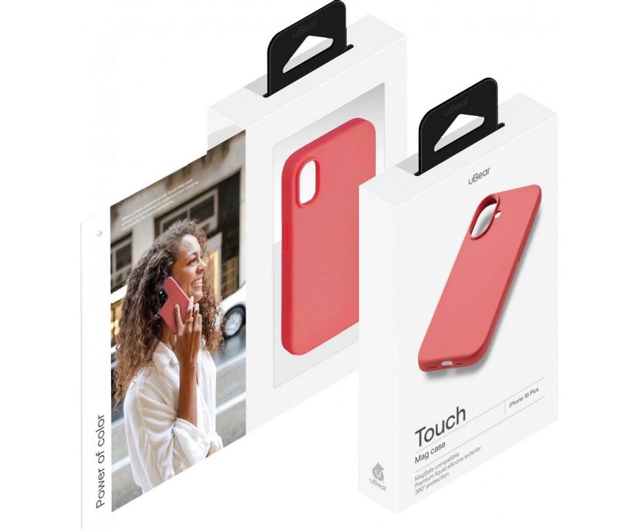 Чехол (клип-кейс) uBear для Apple iPhone 16 Plus Touch with MagSafe коралловый (CS416CR67PTH-I24M)