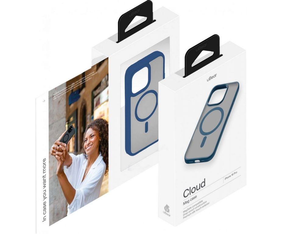 Чехол (клип-кейс) uBear для Apple iPhone 16 Pro Cloud with MagSafe синий (CS432DB63PMT-I24M)