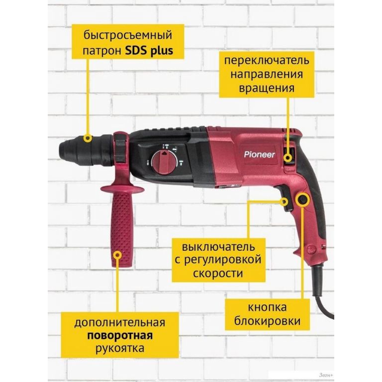 Перфоратор Pioneer Tools RH-M850-01C (кейс)