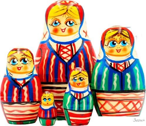 Развивающая игра Брестская Матрешка В белорусском традиционном платье с орнаментом (набор 5 шт)