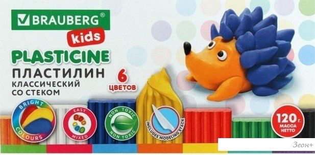Пластилин BRAUBERG Kids 106435 (6 цв)