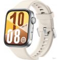 Умные часы Huawei Watch FIT 4 (серебристый, с бежевым силиконовым ремешком, международная версия)