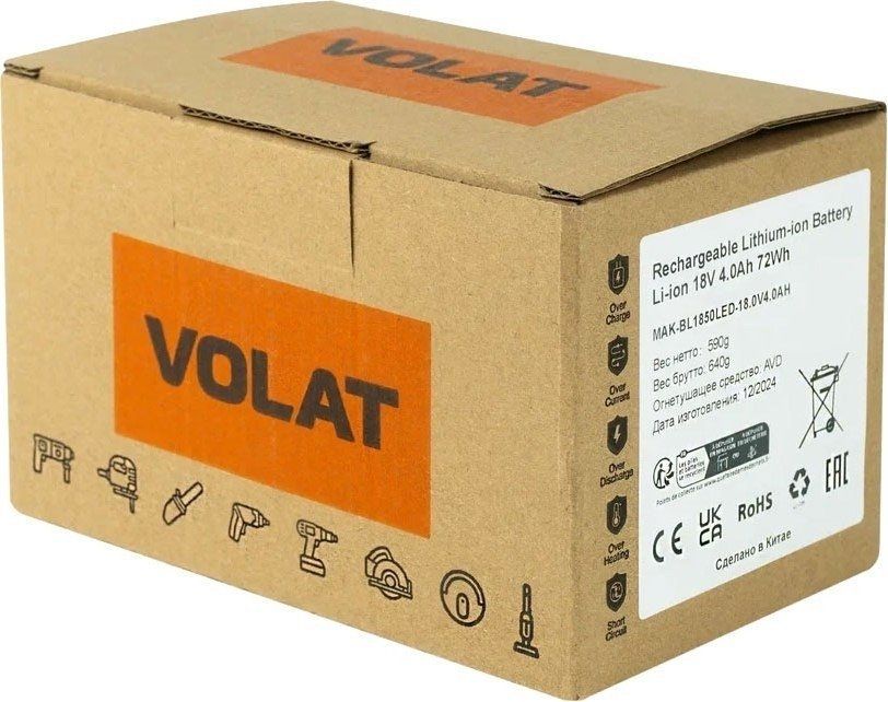 Аккумулятор VOLAT VT-MAK-BL1850LED-4 (18В/4 Ah)