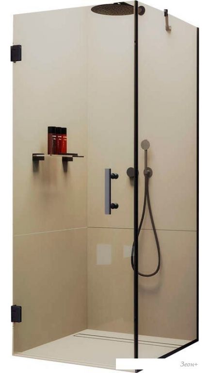 Душевой уголок MaybahGlass MGY-1304-6 (бесцветное стекло/черный)
