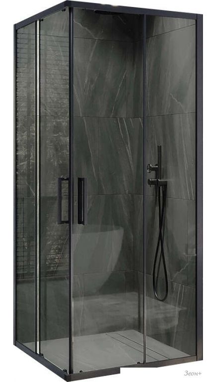 Душевой уголок MaybahGlass MGY-1328-6 (графит стекло/черный)