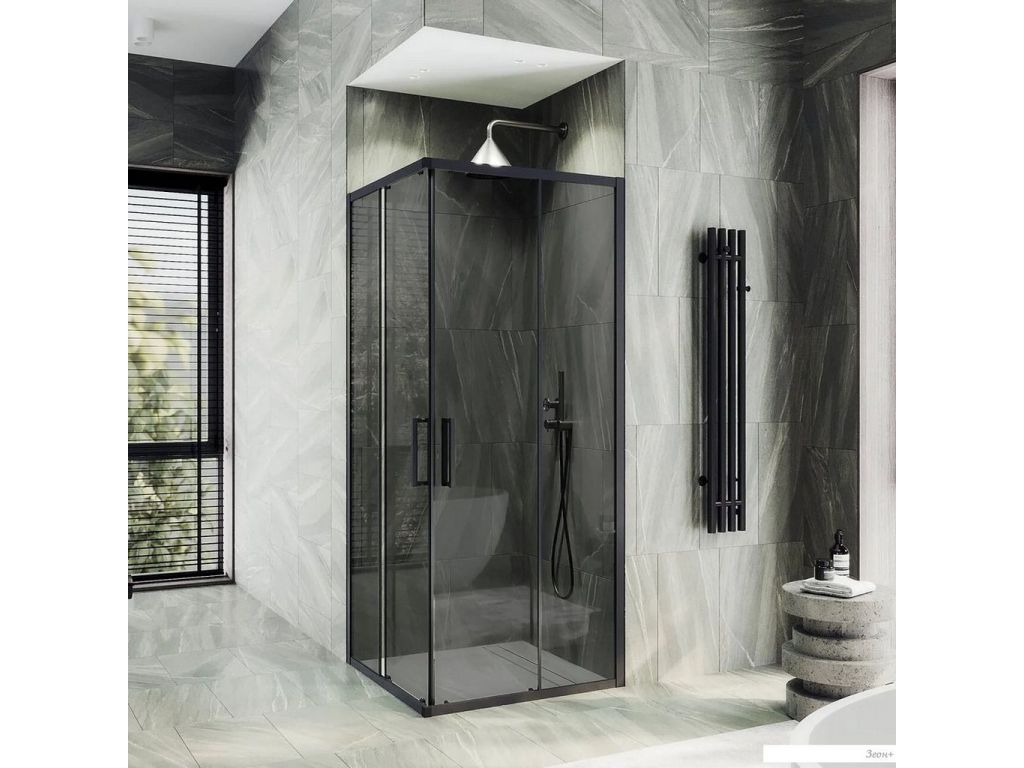 Душевой уголок MaybahGlass MGY-1328-6 (графит стекло/черный)