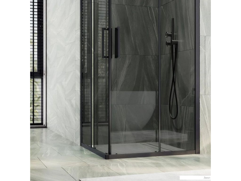 Душевой уголок MaybahGlass MGY-1328-6 (графит стекло/черный)
