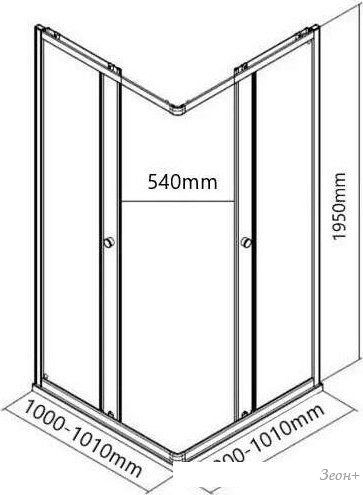Душевой уголок MaybahGlass MGY-1334-6 (графит стекло/черный)