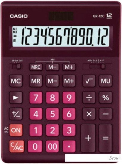 Бухгалтерский калькулятор Casio GR-12C-WR-W-EP (бордовый)