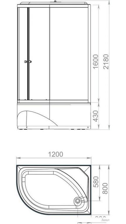 Душевая кабина Domani-Spa Delight Slim 128 High R 120x80 DS01DS128RHWM00