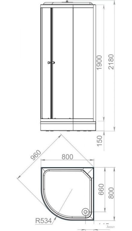 Душевая кабина Domani-Spa Delight Slim 88 80x80 DS01DS88LWM00