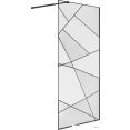 Душевая стенка Niagara NG-680-10BLACK 100x195 (черный матовый/прозрачное стекло с рисунком)