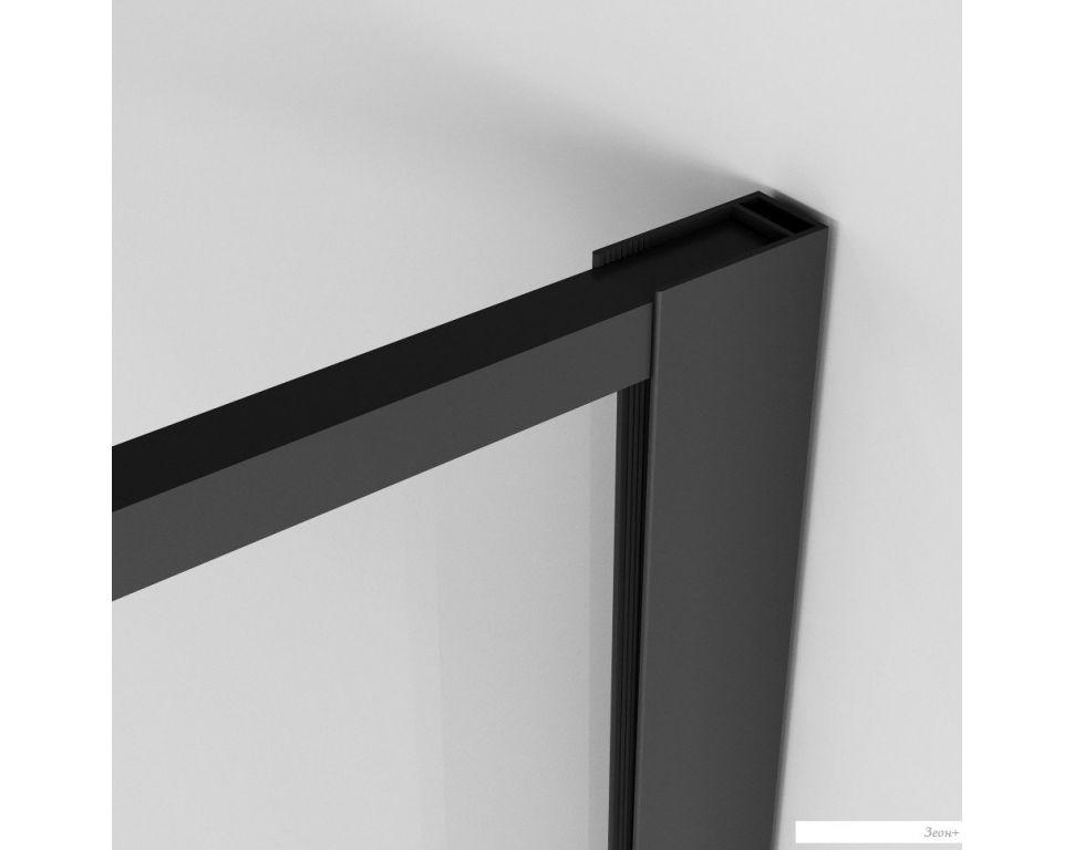 Душевая стенка Niagara NG-680-10BLACK 100x195 (черный матовый/прозрачное стекло с рисунком)