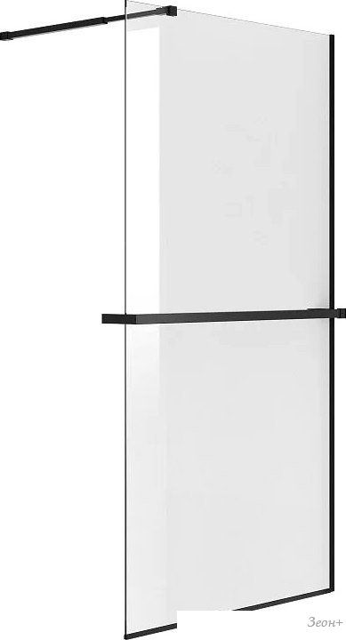 Душевая стенка Niagara NG-670-10ВLACK 100x195 (черный матовый/прозрачное стекло)