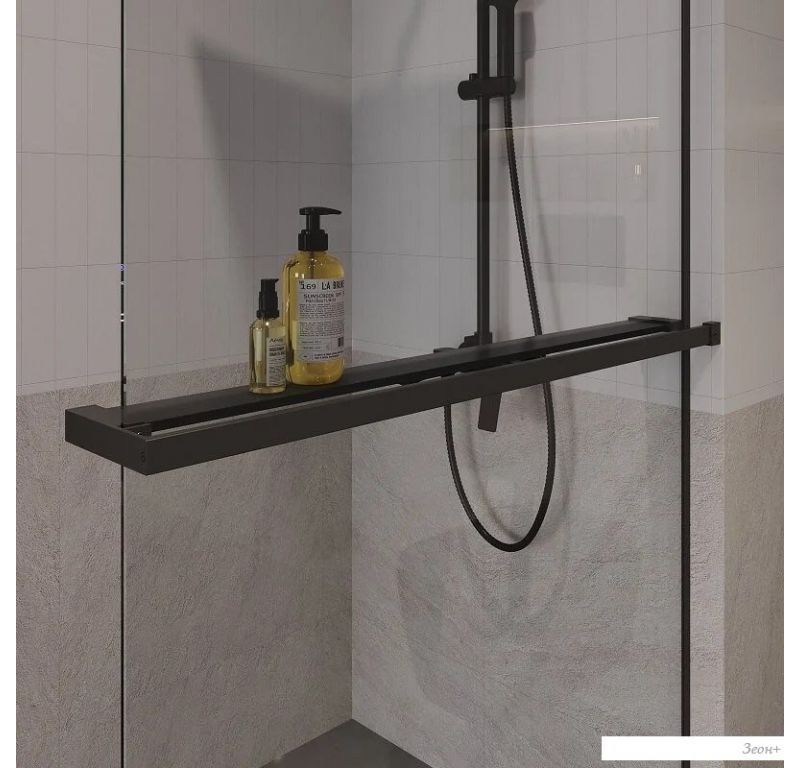 Душевая стенка Niagara NG-670-10ВLACK 100x195 (черный матовый/прозрачное стекло)