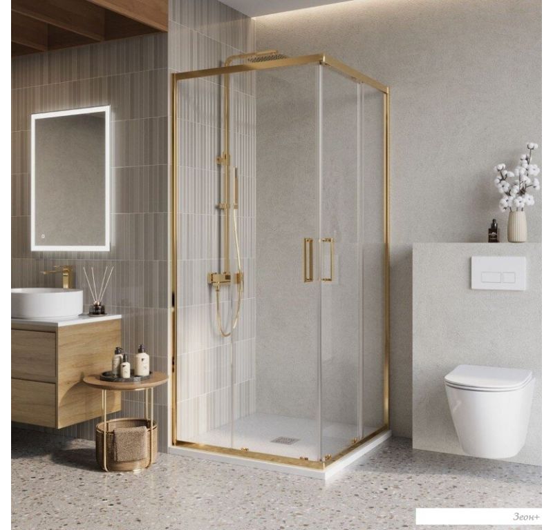 Душевой уголок BelBagno Luce-A-2-90-P-ORO