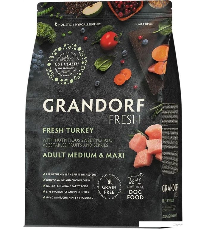 Сухой корм для собак Grandorf Adult Medium&Maxi Breeds Fresh Turkey&Sweet Potato 10 кг