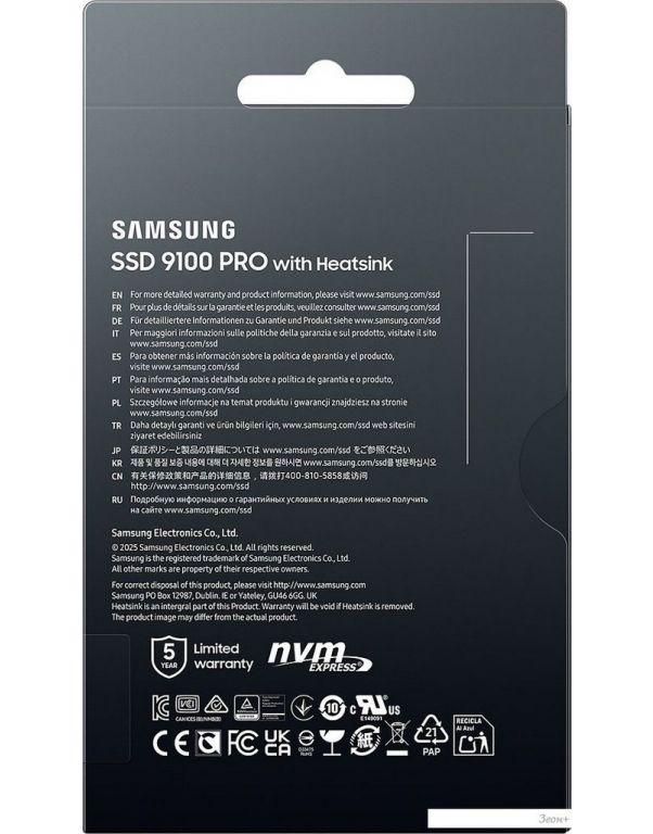 SSD Samsung 9100 Pro с радиатором 4TB MZ-VAP4T0CW