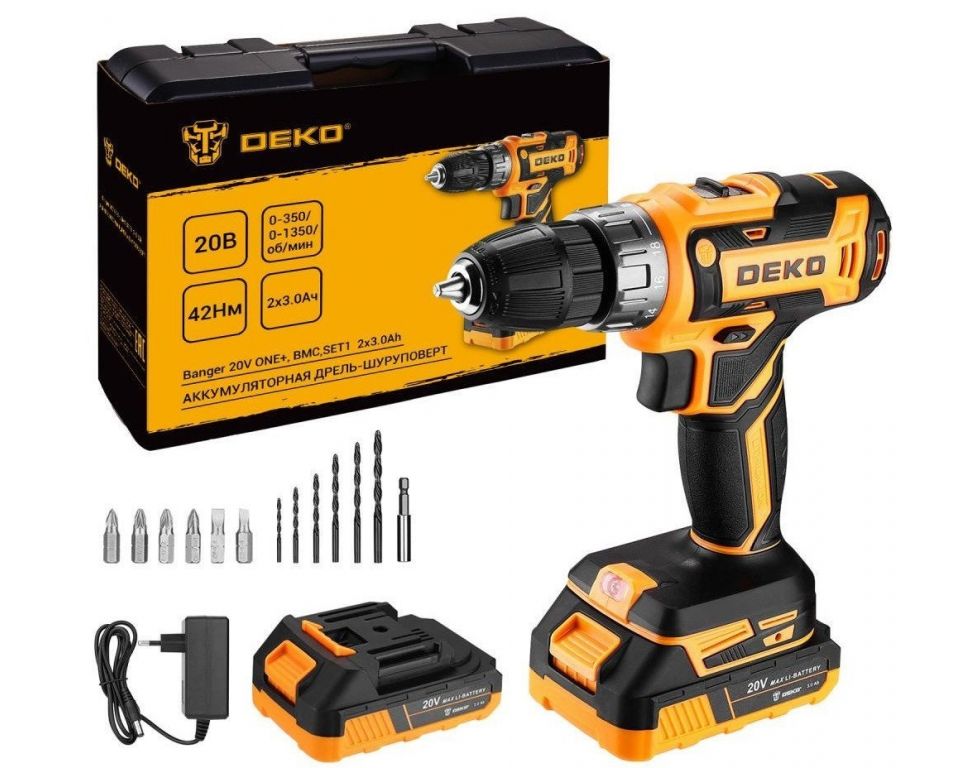 Дрель-шуруповерт Deko Banger 20V ONE+ 083-1109 (с 2-мя АКБ, кейс)