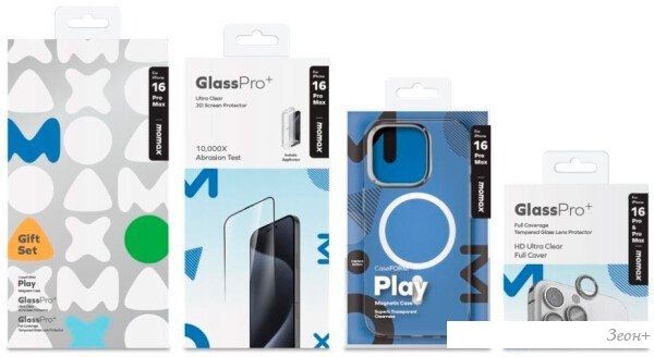 Чехол для телефона Momax Protection Bundle Set для iPhone 16 Pro Max MXAP24XLTGS