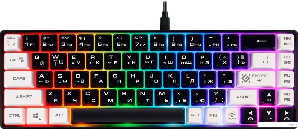 Клавиатура Defender Aris GK-349 (черный/белый)