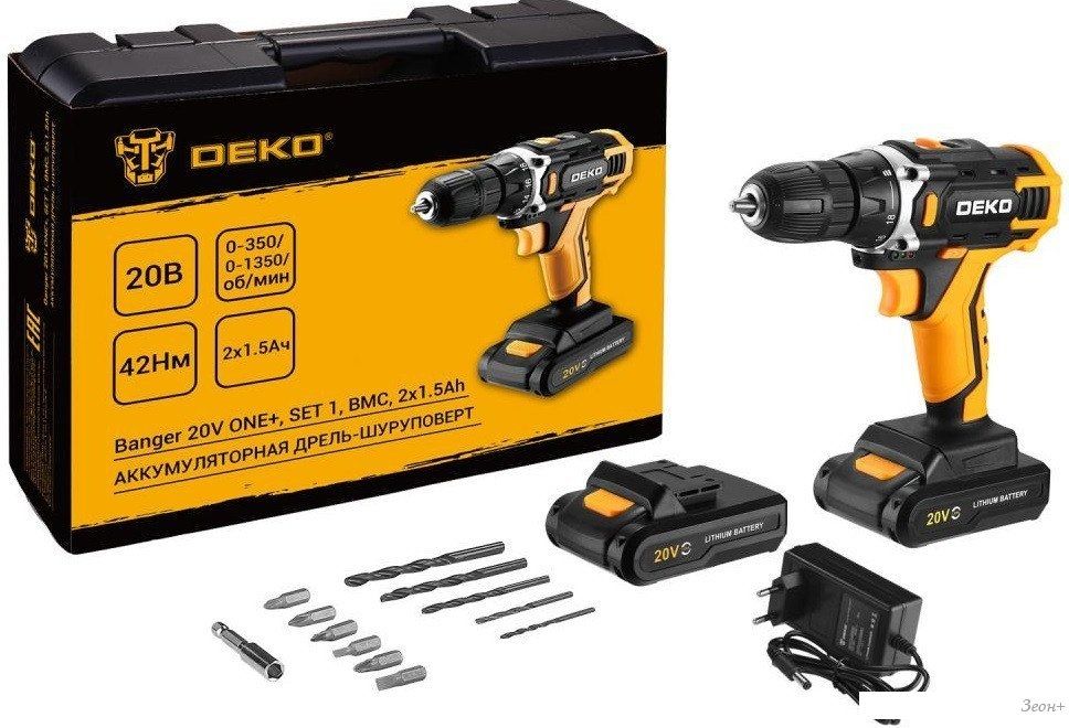 Дрель-шуруповерт Deko Banger 20V ONE+ 083-1110 (с 2-мя АКБ, кейс)