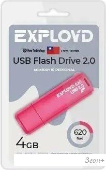 USB Flash Exployd 620 4GB (красный)