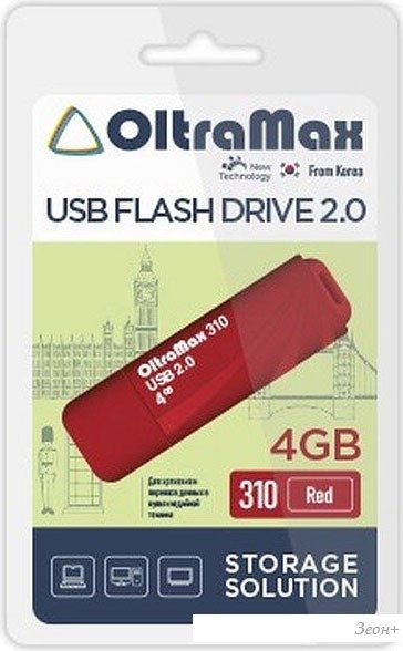 USB Flash OltraMax 310 4GB (красный)