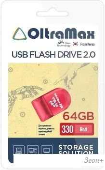 USB Flash OltraMax 330 64GB (красный)