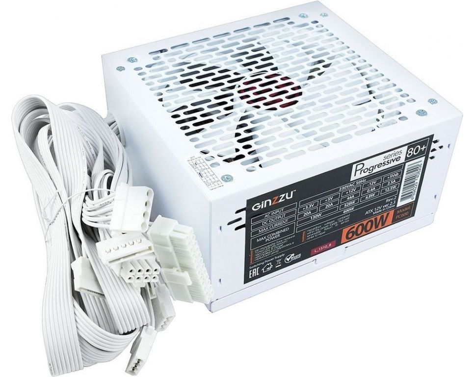 Блок питания Ginzzu PC600 (белый)