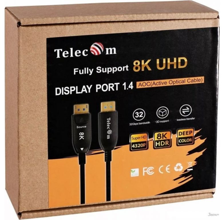 Кабель Telecom TCG2130-50M DisplayPort - DisplayPort (50 м, черный)