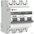 Выключатель автоматический EKF PROxima ВА 47-63 25А 3р (D) mcb4763-6-3-25D-pro