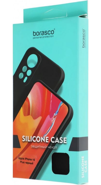 Чехол (клип-кейс) BoraSCO для Apple iPhone 16 Plus Silicone Case черный (73521)