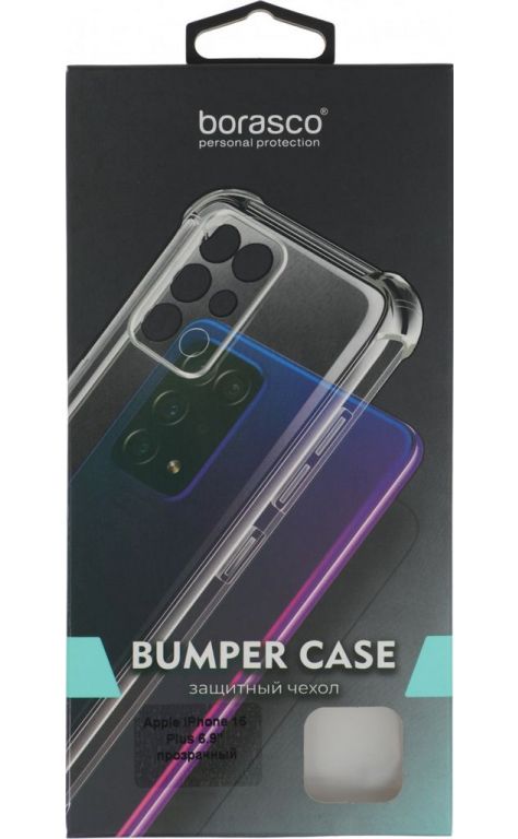 Чехол (клип-кейс) BoraSCO для Apple iPhone 16 Plus Bumper Case прозрачный (73520)