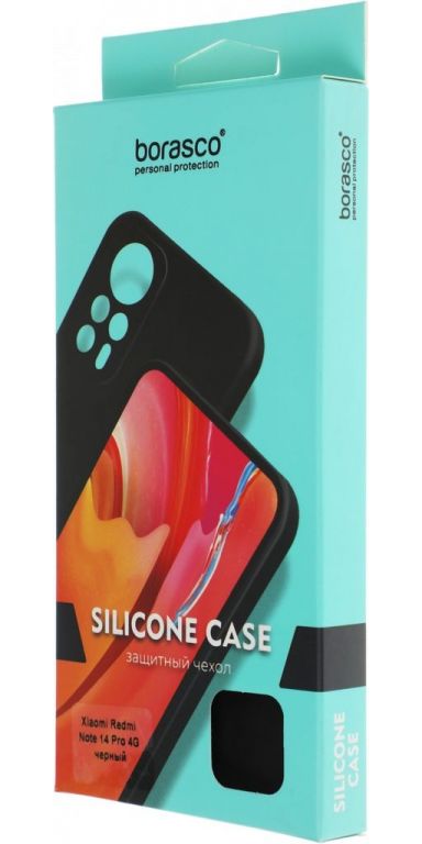 Чехол (клип-кейс) BoraSCO для Xiaomi Redmi Note 14 Pro 4G Silicone Case черный (74848)